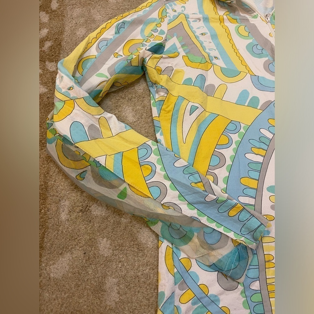 Ichikuls yellow blue pucci inspired half zip pullover women’s size small - Picture 3 of 8